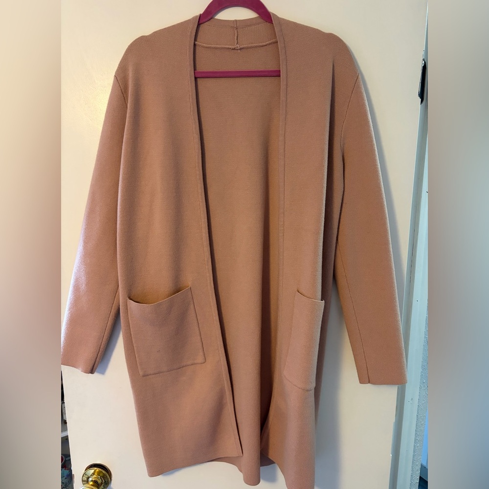 Amazon Women's Open-Front Camel Pocket Cardigan Sweater